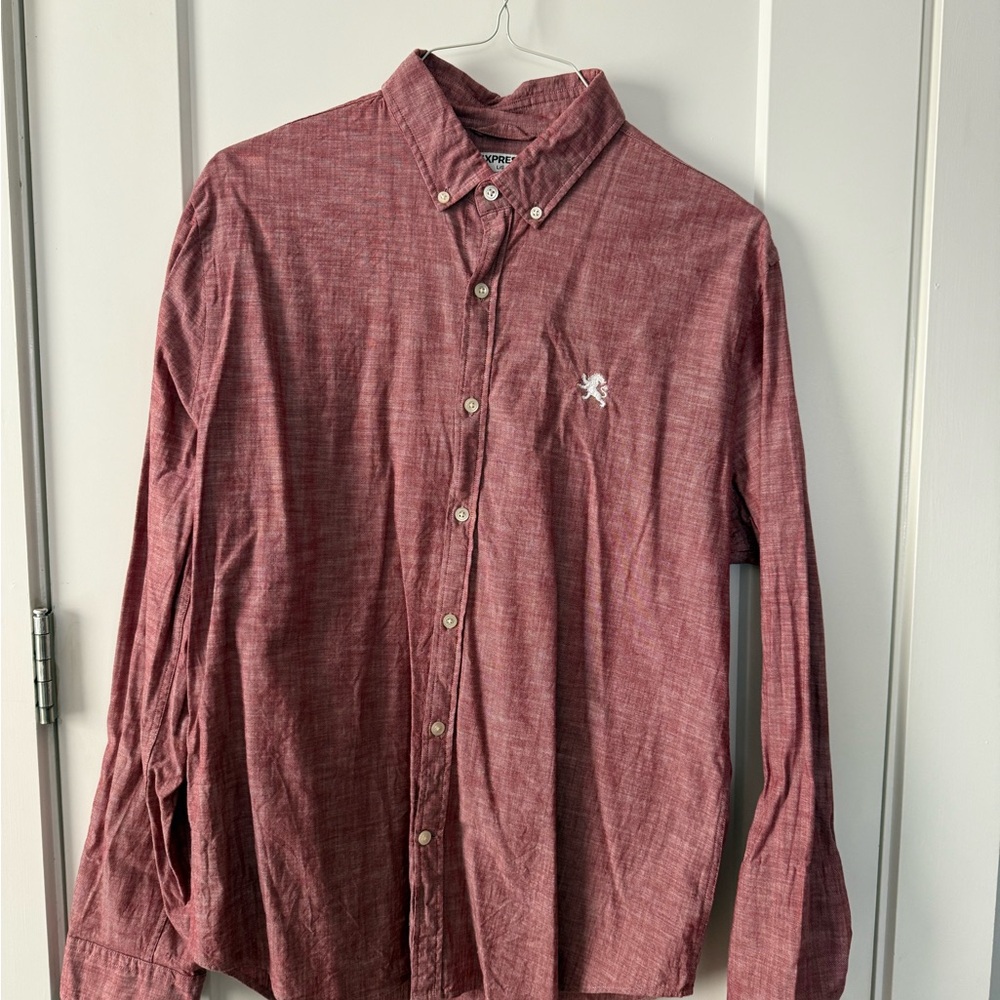 Men's Red Button-Down Shirt